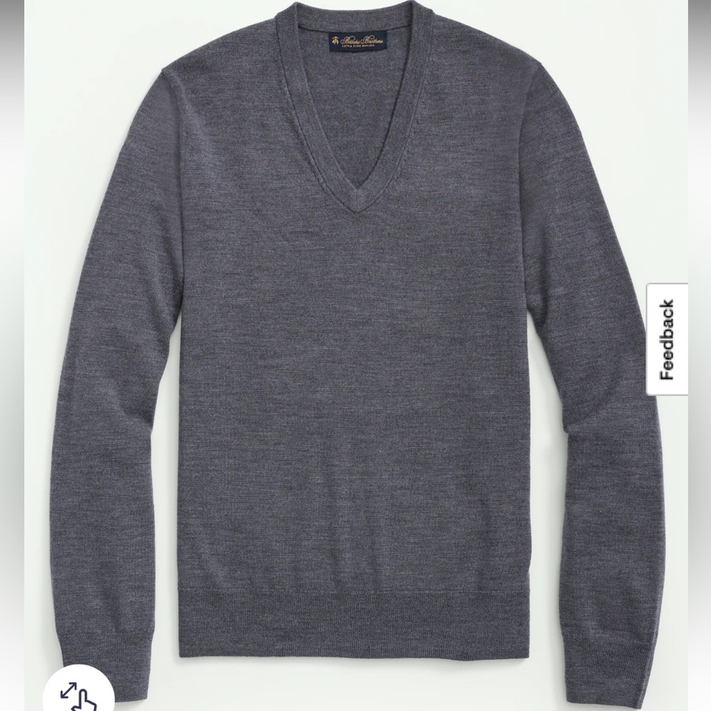 Brooks Brothers Men's Charcoal V-Neck Sweater